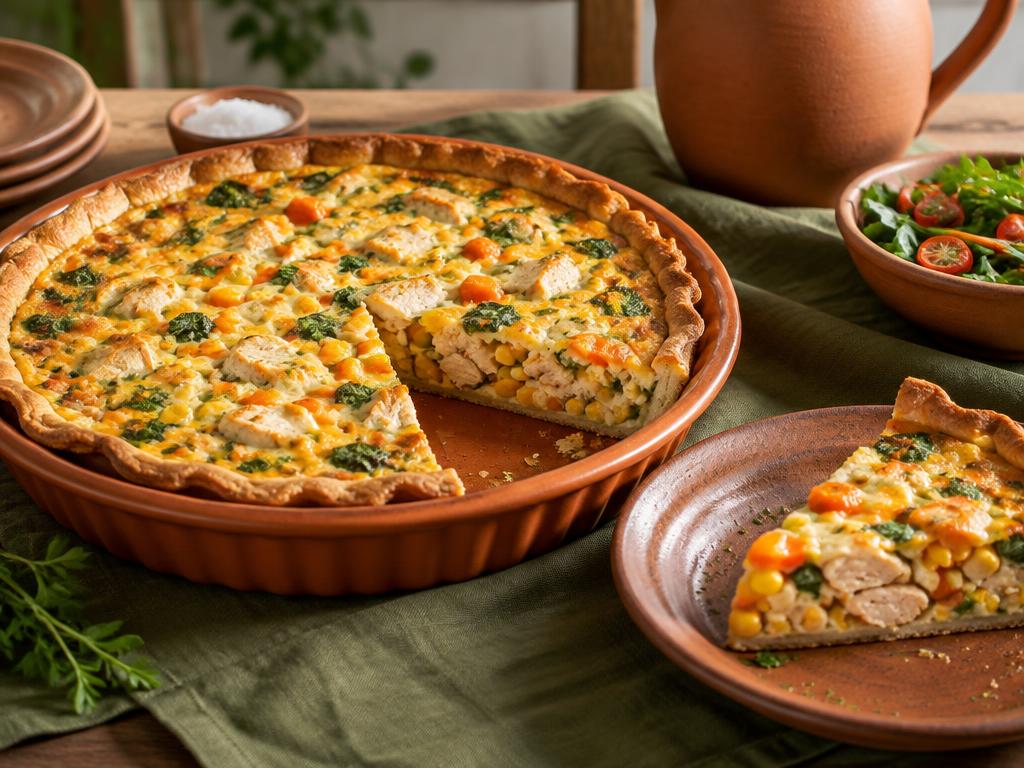 Quiche Fit de Frango e Legumes
